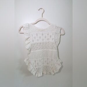 Zara Knit Tank Top with Ruffle Details